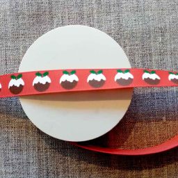 Christmas Pudding ribbon (16mm x 5m roll)