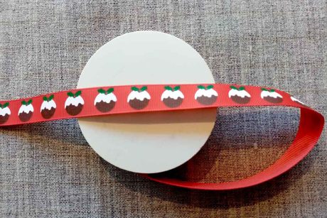 Christmas Pudding ribbon (16mm x 5m roll)