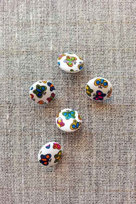 "Flutterby Butterfly" buttons, 15mm