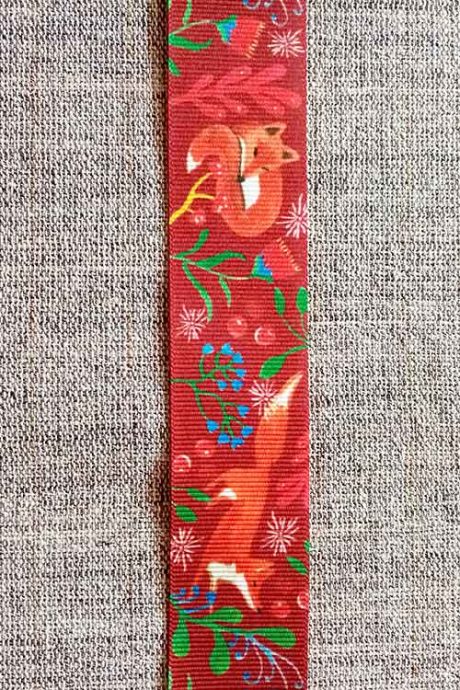 "Foxy Friends" grosgrain ribbon, 25mm