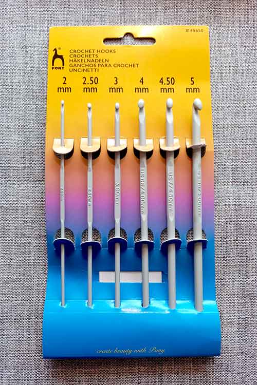 Crochet hook assortment (6 sizes: 2.00 - 5mm)