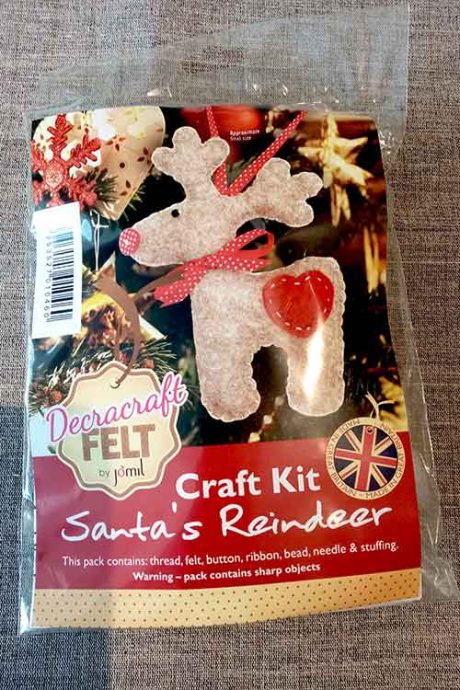 Santa's reindeer felt Christmas tree decoration kit