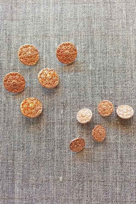 Rose gold filigree buttons (20mm/15mm)
