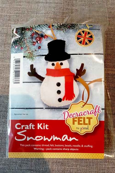Snowman felt Christmas tree decoration kit