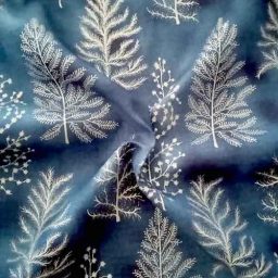John Louden "Frosted Forest" cotton print (navy/silver)
