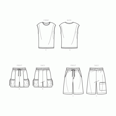 Simplicity Sewing Pattern S9314 Men's Knit Top and Shorts