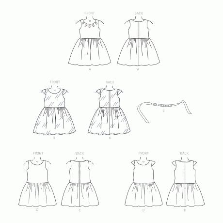 Simplicity Sewing Pattern S9320 Children's Gathered Skirt Dresses