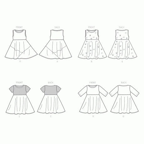 Simplicity Sewing Pattern S9322 Children's and Girls' Pullover Dresses