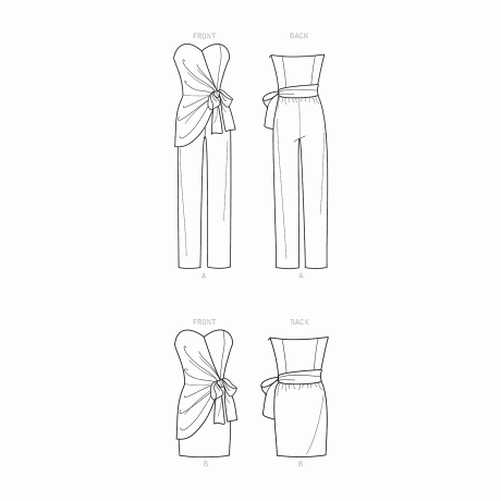 Simplicity Sewing Pattern S9330 Misses' Strapless Jumpsuit and Mini Dress