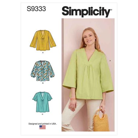 Simplicity Sewing Pattern S9333 Misses' Top with Sleeve Variations