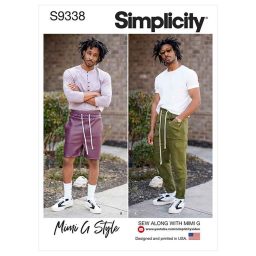 Simplicity Sewing Pattern S9338 Men's Pull-On Pants or Shorts
