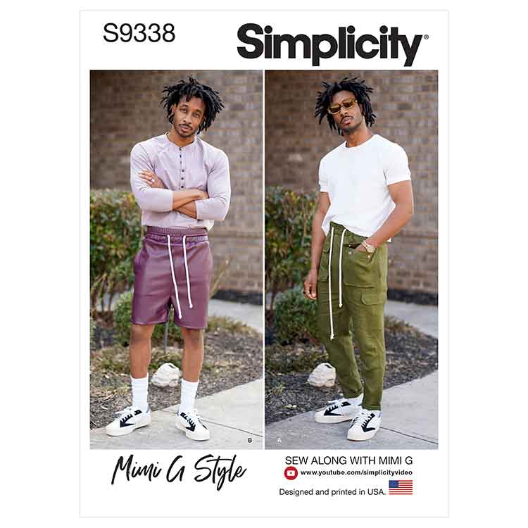 Simplicity Sewing Pattern S9338 Men's Pull-On Pants or Shorts - Sew Irish