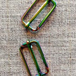 Rainbow metal adjustable slide buckle, 25mm (pair)