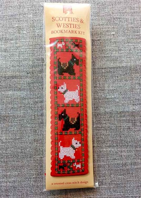 "Scotties and Westies" bookmark cross-stitch embroidery kit