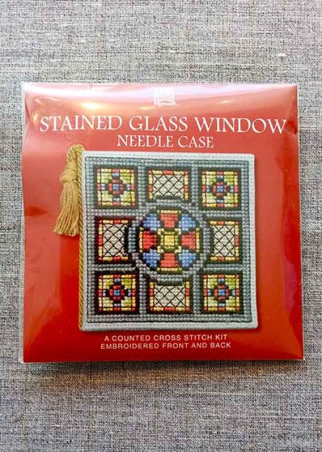 "Stained Glass Window" needle case cross-stitch embroidery kit