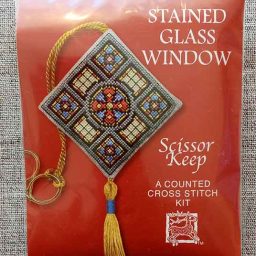 "Stained Glass Window" scissor keep cross-stitch embroidery kit