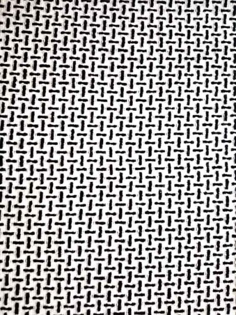 Black and white polyester/wool blend tweed