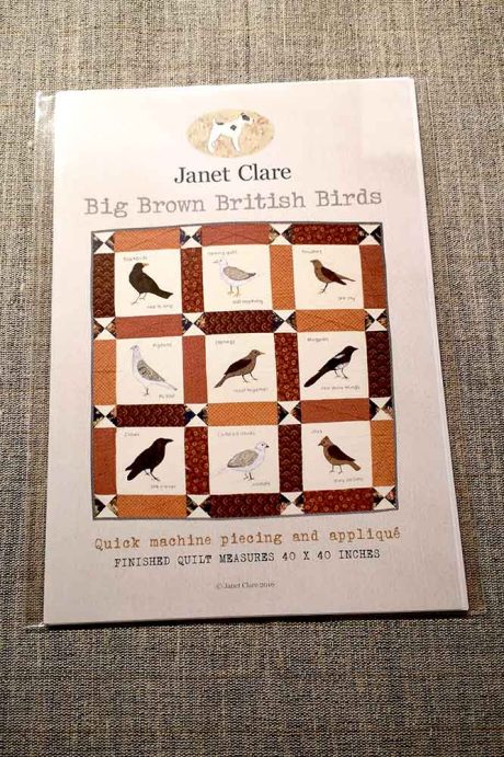 Janet Clare quilt pattern: Big Brown British Birds