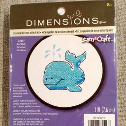 Stamped Cross Stitch Kit with Hoop: Learn-a-Craft: The Whale