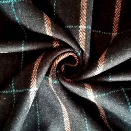 100% wool plaid tweed, charcoal