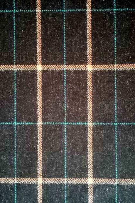 100% wool plaid tweed, charcoal