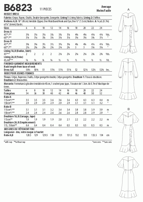 B6823 Misses' Dress