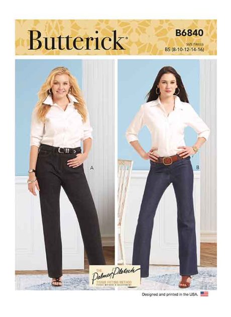 B6840 Misses' & Women's Straight-Leg or Boot Cut Jeans