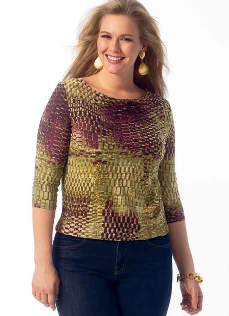 B6847 Misses' Cowl-Neck Tops