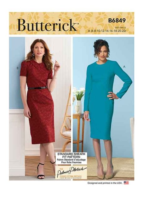 B6849a Misses Fit Pattern Dresses And Optional Collar Sew Irish