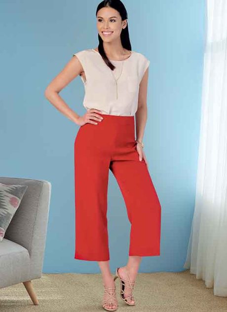 B6851A Misses' No-Side-Seam Shorts, Capris & Pants