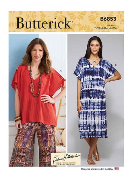 B6853 Misses' V-Neck Pullover Tunic & Dresses