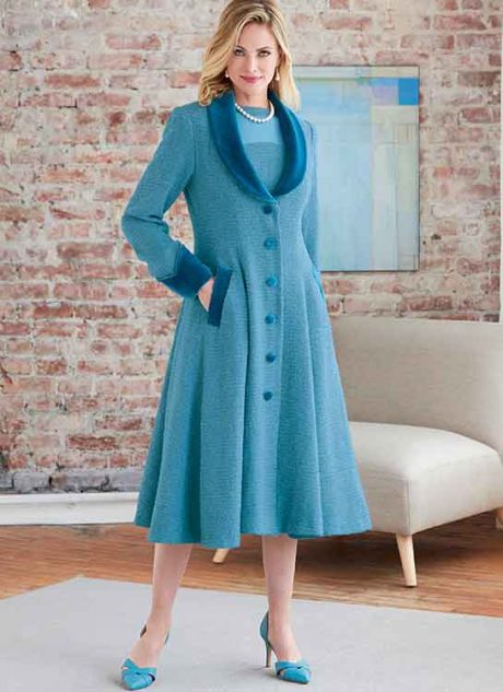 B6868 Misses' and Women's Coat and Dress