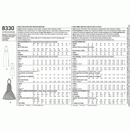 Simplicity Pattern 8330 Women's Dress with Skirt and Back Variations - Image 2