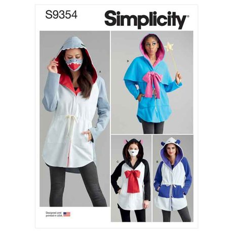 Simplicity Sewing Pattern S9354 Misses' Jacket Costume with Masks and Hat