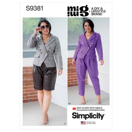 Simplicity Sewing Pattern S9381 Misses' and Women's Lined Jacket, Pants and Shorts