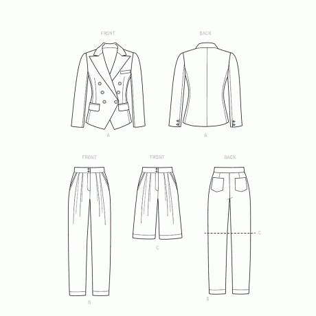 Simplicity Sewing Pattern S9381 Misses' and Women's Lined Jacket, Pants and Shorts