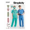 Simplicity Sewing Pattern S9387 Unisex Knit Scrub Tops, Pants, Cap and Mask