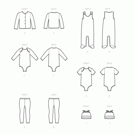 Simplicity Sewing Pattern S9390 Babies' Knit Layette