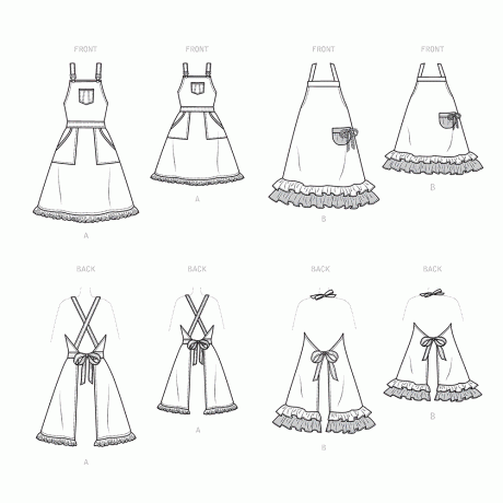 Simplicity Sewing Pattern S9395 Aprons for Misses, Children and 18" Doll