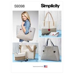 Simplicity Sewing Pattern S9398 Assorted Tote Bag, Purse and Clutch