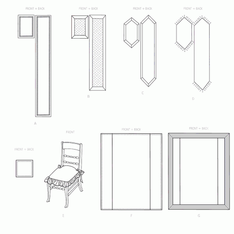 Simplicity Sewing Pattern S9401 Tabletop Accessories and Chair Pad