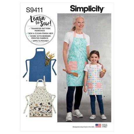 Simplicity Sewing Pattern S9411 Children's and Misses' Aprons