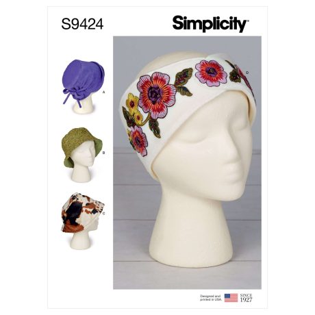 S9424 Misses' Hats and Headband in Three Sizes