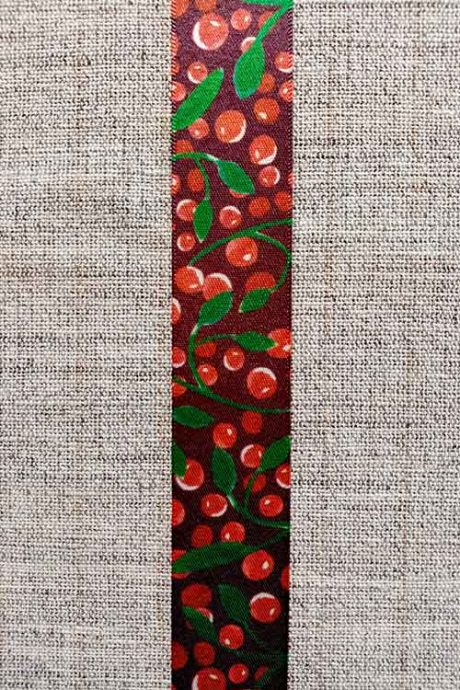 Red Berries Christmas Ribbon, 25mm
