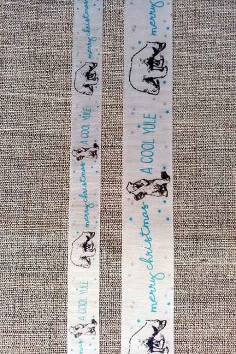 Merry Christmas/Cool Yule Polar Bear Ribbon, 15mm/25mm