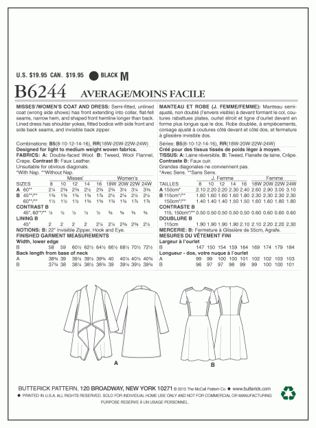 B6244 Misses'/Women's Coat and Dress - Image 2