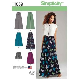 S1069 Women's Wide Leg Trousers or Shorts & Skirts in 2 Lengths