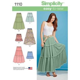 S1110A Women's Tiered Skirt with Length Variations