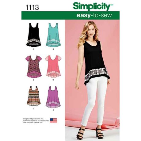 S1113A Women's Easy-To-Sew Knit Tops