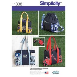 S1338_OS Tote Bags in Three Sizes, Backpack and Coin Purse